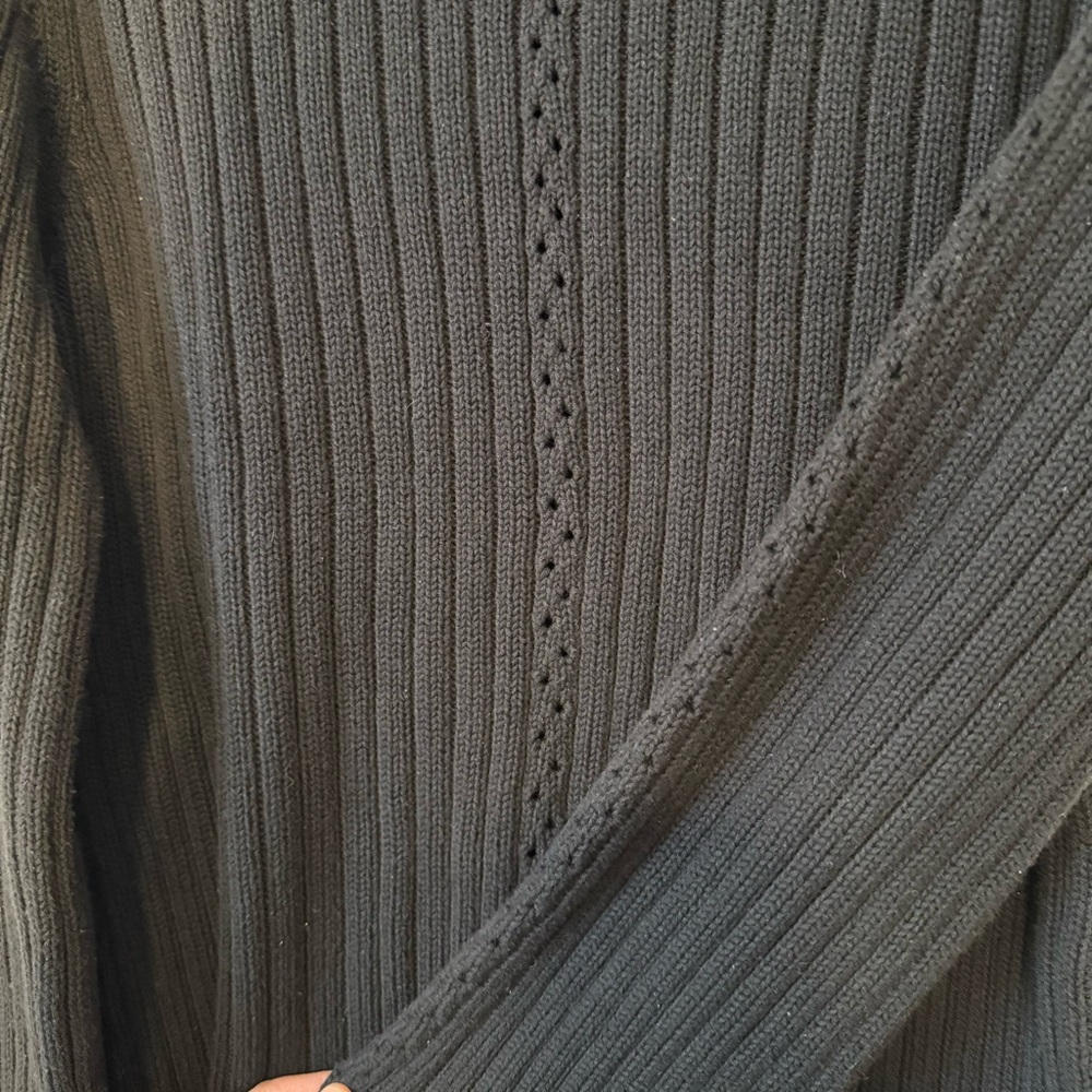 Vintage Studio Y 100 Cotton Black Turtleneck Sweater Warm